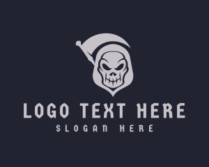 Mythical - Grim Reaper Skull logo design