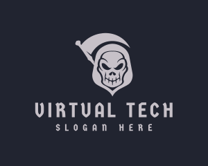 Online Gaming - Grim Reaper Skull logo design