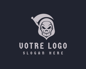 Villain - Grim Reaper Skull logo design