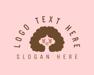 Color - Curly Beauty Lady logo design