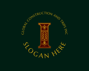 Ornate Celtic Knot Decoration Letter I Logo