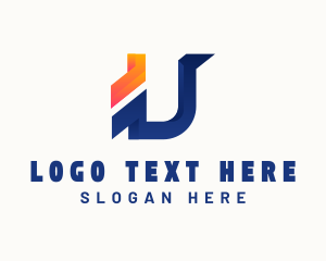 Commerce - Tech Logistics Letter U logo design