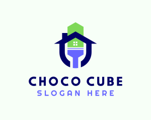House - House Paintbrush Painting logo design