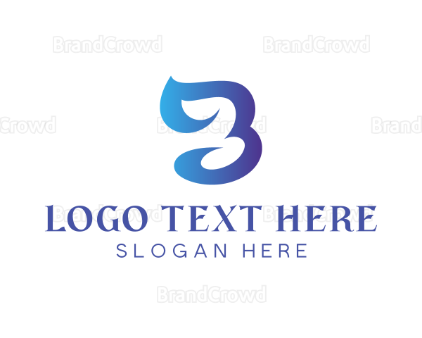 Modern Leaf Letter B Logo