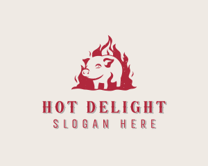 Fire Pork Meat logo design