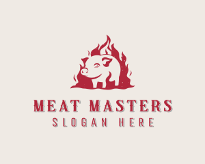 Fire Pork Meat logo design