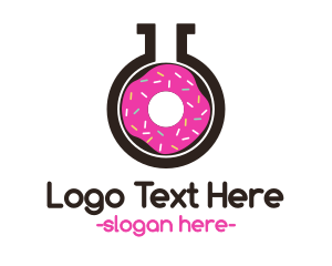 Sweets - Pink Donut Flask logo design