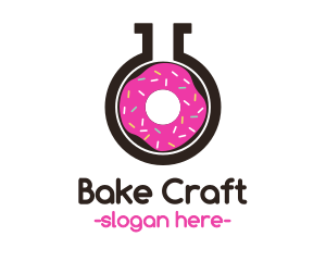 Pink Donut Flask logo design