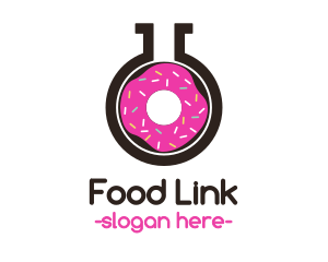 Pink Donut Flask logo design