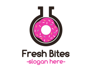 Food Chain - Pink Donut Flask logo design