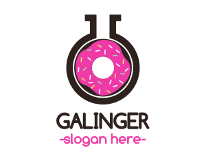 Donut - Pink Donut Flask logo design