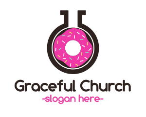 Baking - Pink Donut Flask logo design