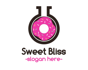 Pink Donut Flask logo design