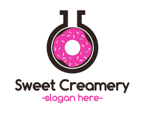 Pink Donut Flask logo design