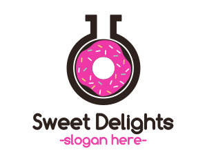 Pink Donut Flask logo design