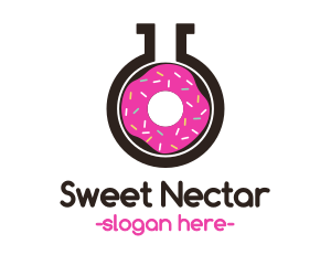 Pink Donut Flask logo design