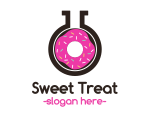 Donut - Pink Donut Flask logo design