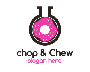 Fast Food - Pink Donut Flask logo design