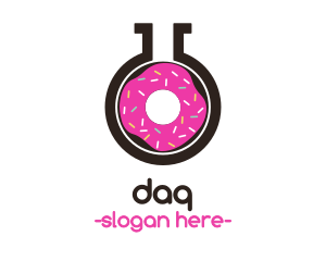 Bread - Pink Donut Flask logo design