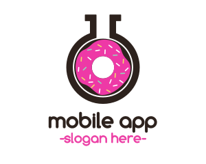 Bread - Pink Donut Flask logo design