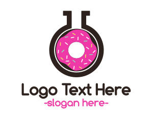 Restaurant - Pink Donut Flask logo design