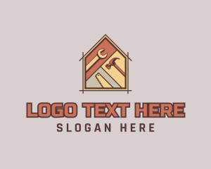 Real Estate - Home Handyman Construction Tool logo design