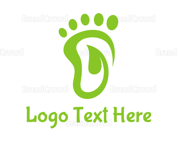 Leaf Foot Footprint Logo