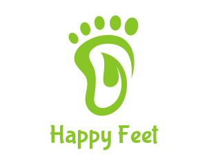 Foot - Leaf Foot Footprint logo design