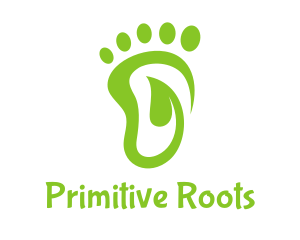 Primitive - Leaf Foot Footprint logo design