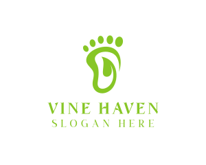 Leaf Foot Footprint logo design