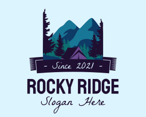 Rocky - Outdoor Mountain Campsite logo design