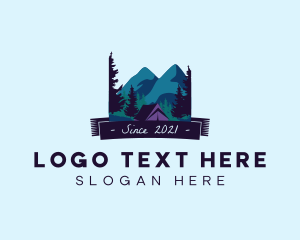 Trip - Outdoor Mountain Campsite logo design