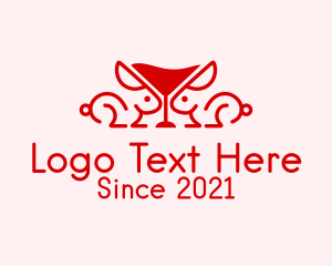 Booze - Red Rabbit Martini logo design