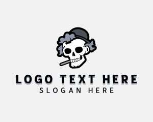 Tattoo - Smoking Skull Streetwear logo design