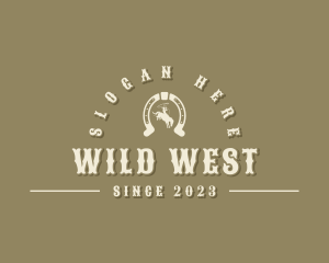 Western Cowboy Horseshoe logo design