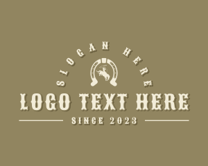 Latin - Western Cowboy Horseshoe logo design