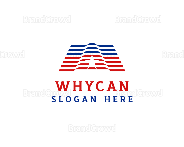 American Flag Stripe Letter A Logo