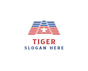 American Flag Stripe Letter A Logo