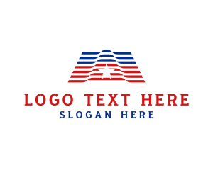 American Flag Stripe Letter A logo design