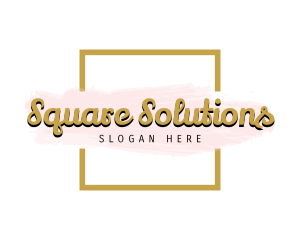 Square Watercolor Business logo design