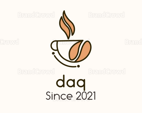 Hot Coffee Bean Cup Logo