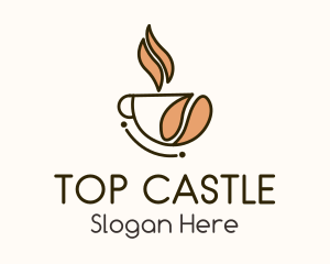 Hot Coffee Bean Cup Logo