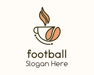 Hot Coffee Bean Cup Logo