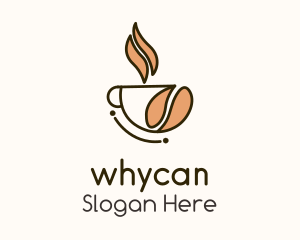 Hot Coffee Bean Cup Logo