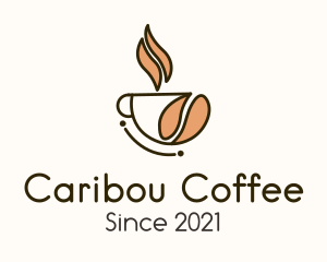 Hot Coffee Bean Cup logo design