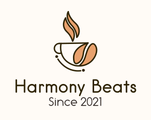 Barista - Hot Coffee Bean Cup logo design