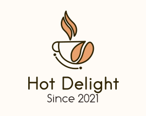 Hot Coffee Bean Cup logo design