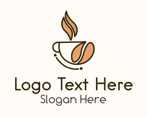 Hot Coffee Bean Cup Logo