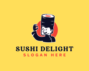 Sushi - Toque Sushi Man logo design