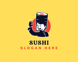 Toque Sushi Man logo design